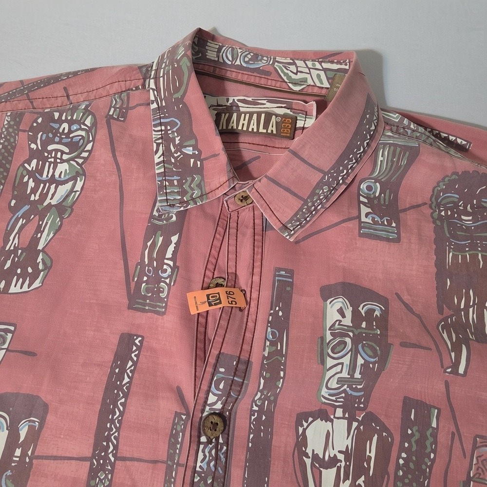 Kahala Button Down Shirt Men 2XL Multicolor Lot of 3 Aloha Tropical Fish Tiki - Picture 9 of 12
